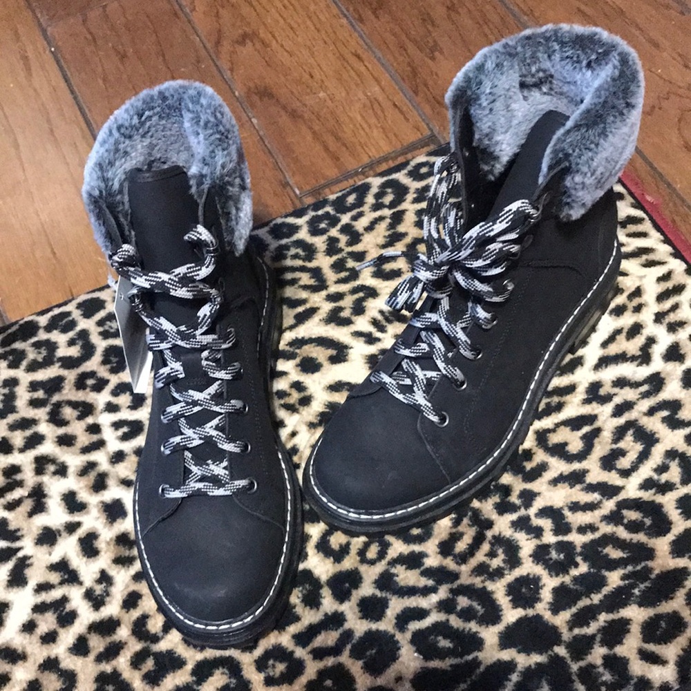 Black Lace Up Boots 😀.  Size 7.   NWT